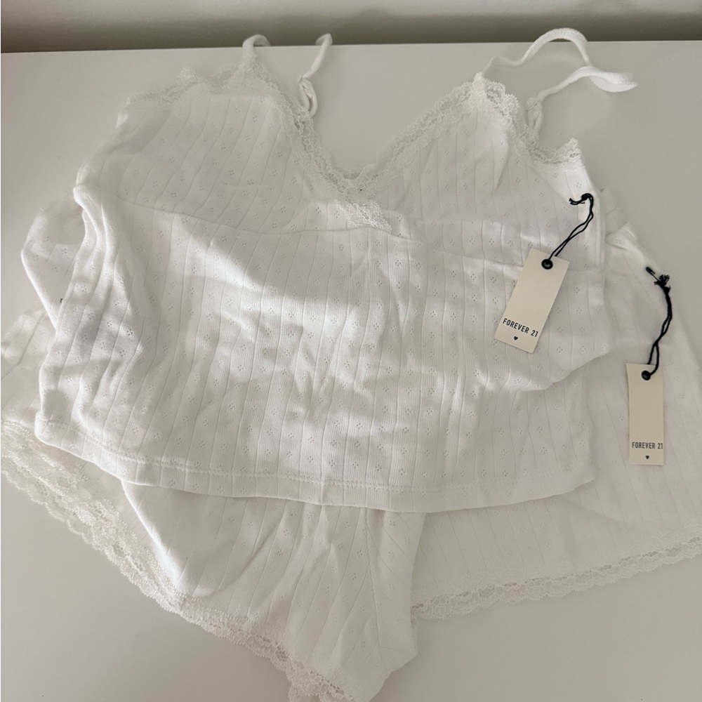 Forever 21 White Lace Sleepwear Set